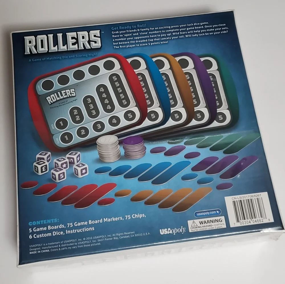 Rollers a Game of Matching Die and Scoring High Game Board